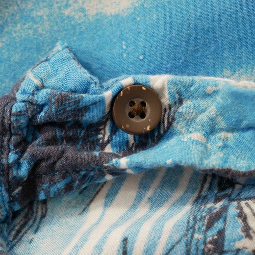 Island Passport 4XL Hawaiian Shirt Blue Hibiscus Button Up Short Sleeve Aloha - Picture 7 of 12