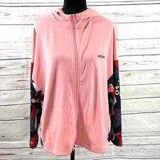 Adidas Women's Farm Rio Essentials Hoodie Jacket Pink FL0154 Size M NWT