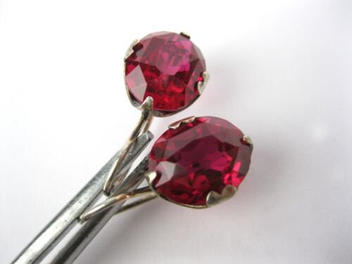EARRINGS SILVER 875 Ruby corundum stones Soviet Union USSR Vintage Original - Picture 12 of 23