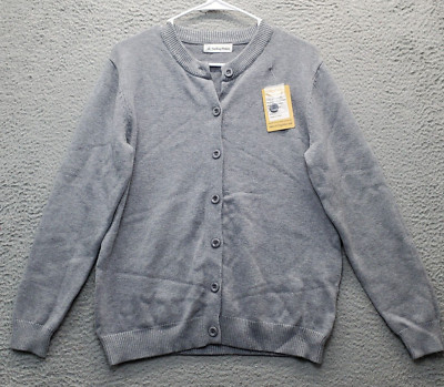 Smiling Pinker Cardigan Sweater Womens Large Gray Thick Soft Cotton Button Front