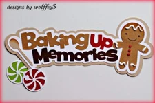 CRAFTECAFE XMAS BAKE TITLE premade paper piecing scrapbook page diecut  WOLFFEY5