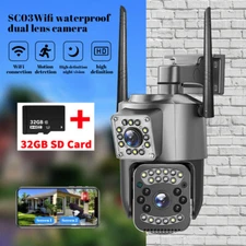 Dual Lens HD 1080P WiFi IP Camera Wireless Outdoor CCTV PTZ Home Security IR Cam