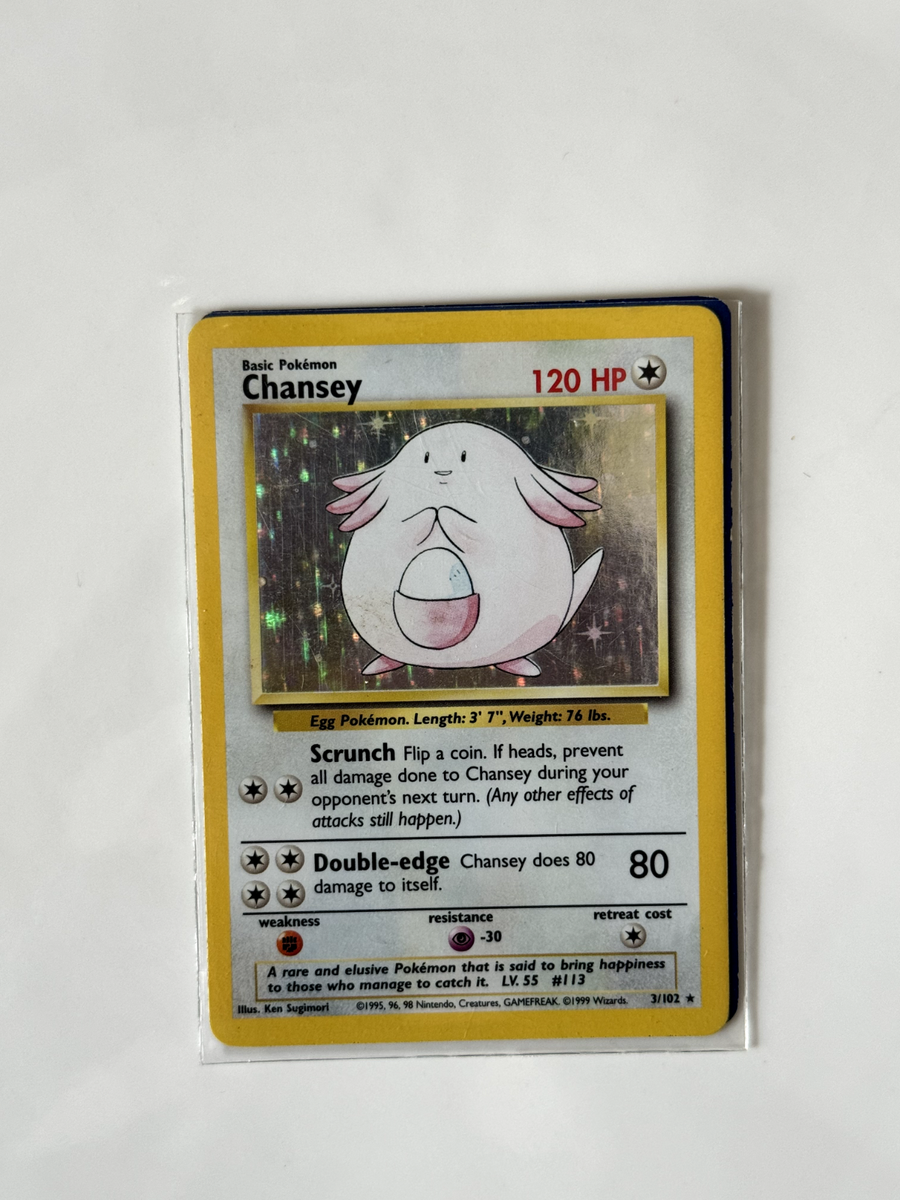 MP (Unlimited) Pokemon CHANSEY Card BASE Set 3/102 Holo Rare WOTC | eBay