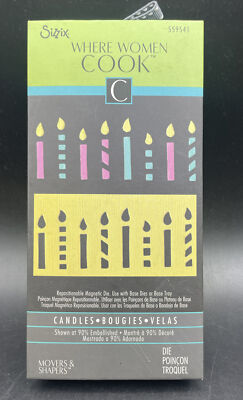 Sizzix Die & Embossing Folder Where Women Cook, Candles **Rare Find** RETIRED
