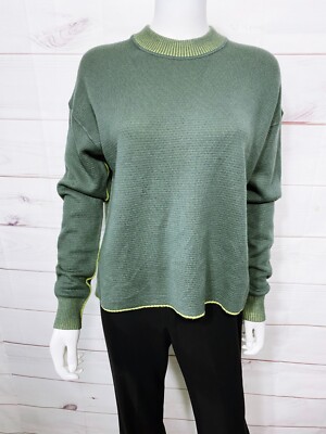 Lululemon Womens Reversible Double Knit Crew Neck Sweater Sz Gray Merino  Wool