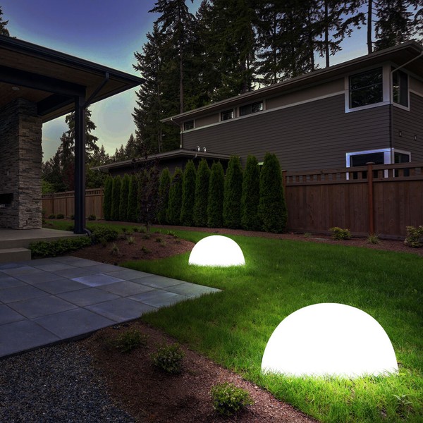 AußEnlampe Solarleuchte Wandleuchte Led Kugelleuchte Halbkugel Weiß 2Er Set-image