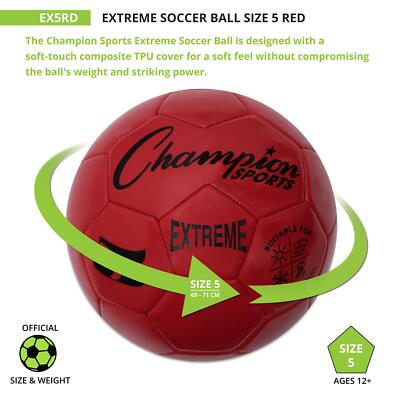 Champion Soccer Ball Size 5 Composite Red EX5RD for sale online | eBay