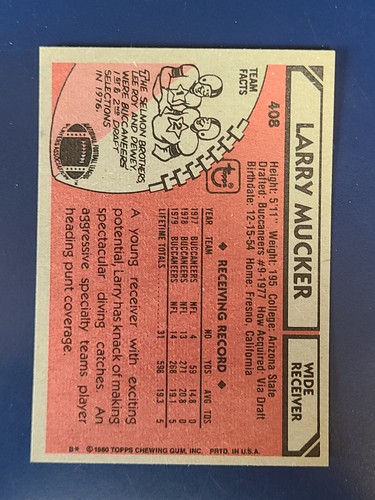 Tarjetas de fútbol americano Topps 1980 completan tu conjunto que elijas elegir cada una #397 - 528 - Imagen 21 de 207