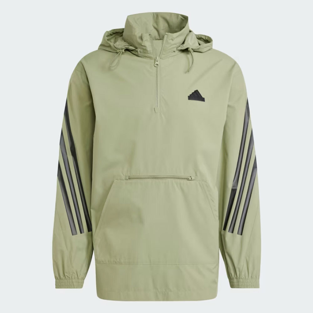 Adidas Original Mens FUTURE ICON 3S WOVEN WINDBREAKER IW8571 GREEN