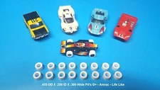  16 .455  .459 AFX G+ Life Like Amrac Performance Silicone Slot Car Tires WHT C2
