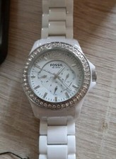 Fossil Damenuhr Weiß Strass Ceramic