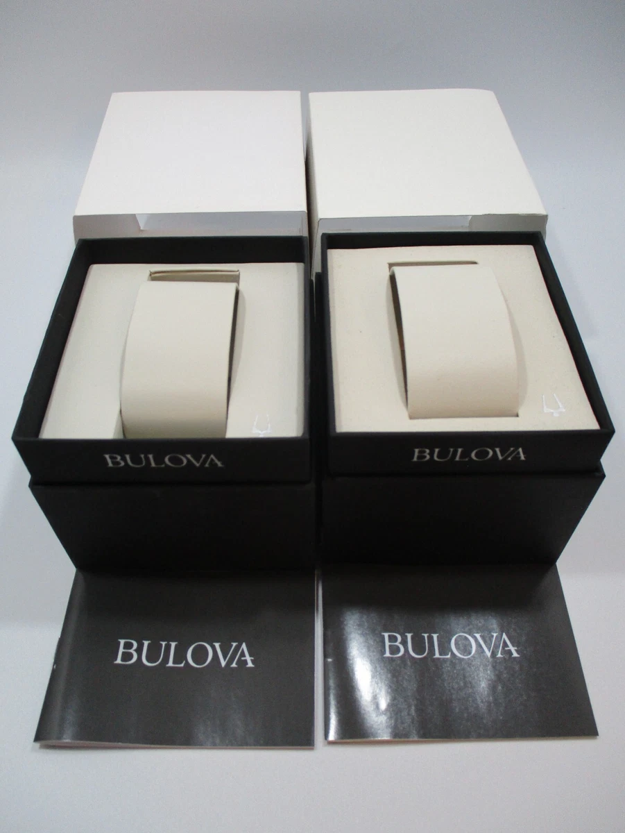 TWO Bulova Watch Chronograph Boxes Instructions Books 850 w Certificate Page