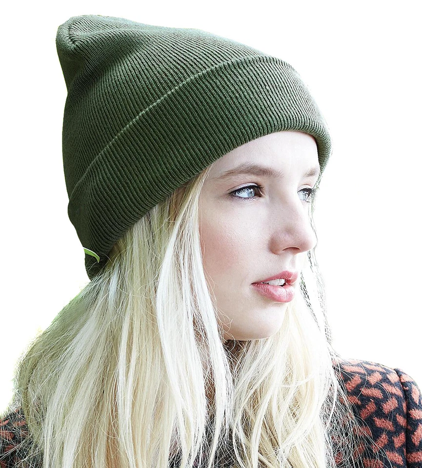 Cappello Homme Femme D'Hiver Long Beechfield Bonnet Cuffia Hiver 50 Couleurs - Photo 3/4