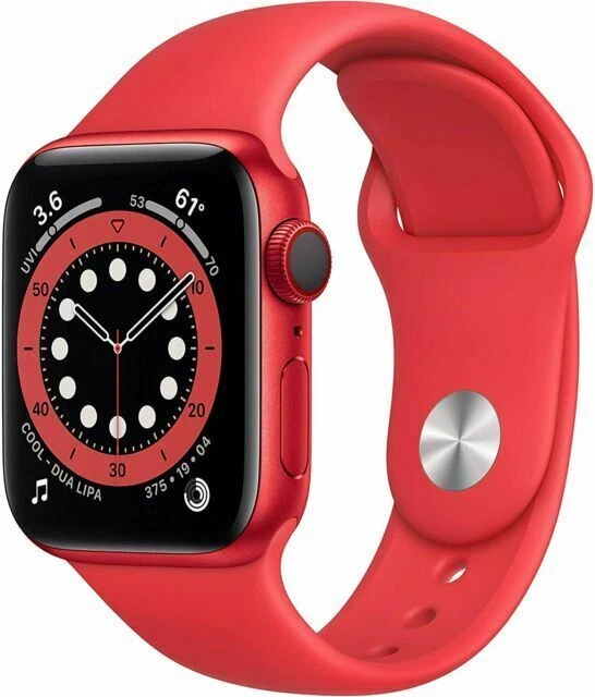 Apple Watch S 6 40mm Aluminum Case Red Sport Band Smart Watch