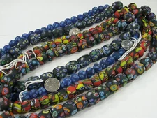 4 Strands India Handmade Replica Ghana African Trade Beads Bulk Lot (HKT-1) ⭐