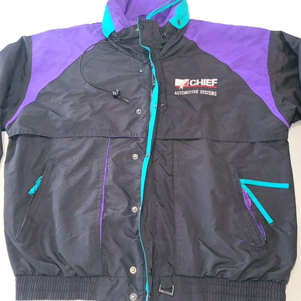 VTG Dunbrooke Distinctive Images Purple Black Hoodie Jacket Coat