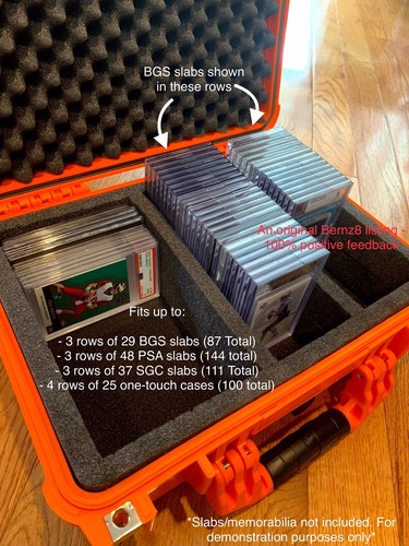Large Orange IP65 Waterproof Travel & Storage Case for Graded Card Slab Holders - Picture 2 of 12