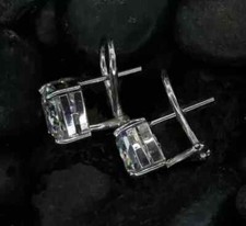 2 Ct Cushion Cut White Lab-Created Women's Stud Earrings 14K White Gold Plated