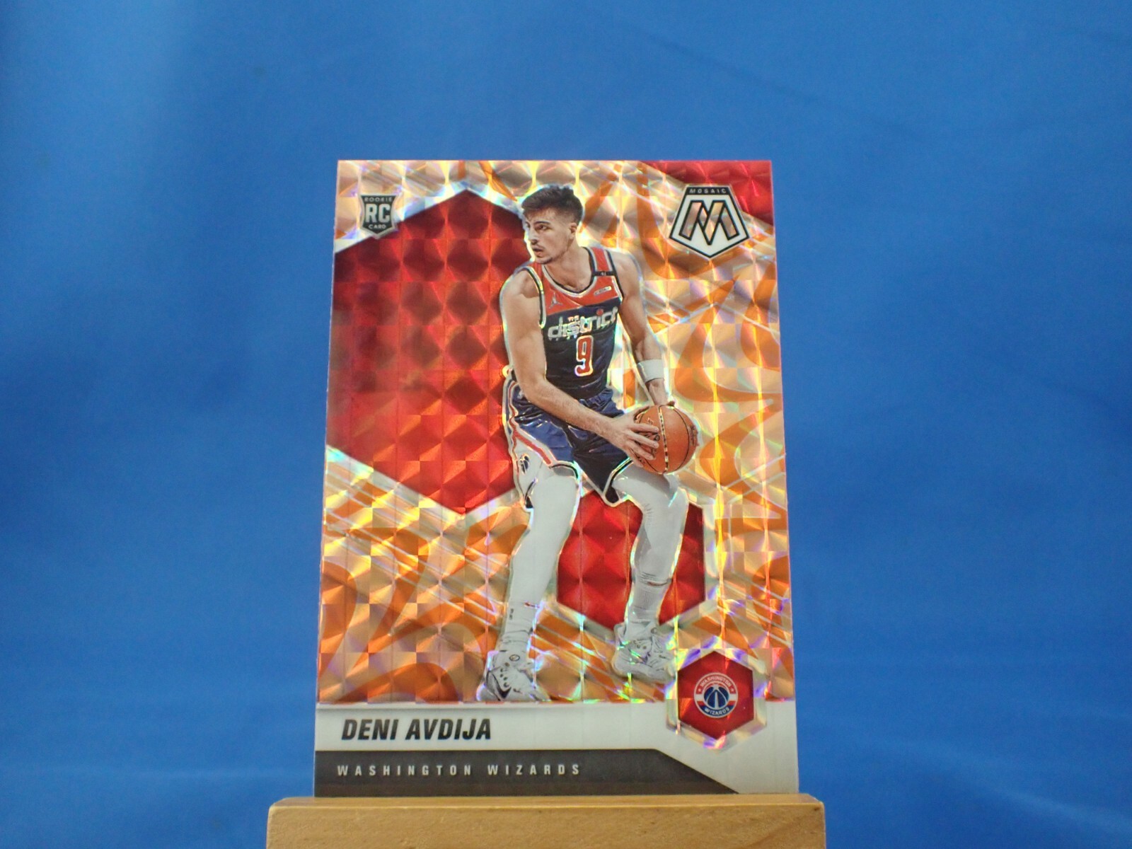 Deni Avdija Mosaic 2020-21 RC Rookie Orange Reactive Mosaic Prizm #217