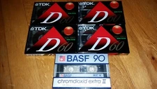 BASF 90 Chromdioxid extra II  &  4 TDK D60   **New Sealed**