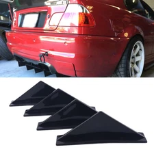 For Ford Mustang Car Rear Bumper Diffuser Shark Fin Spoiler Lip Wing Splitter