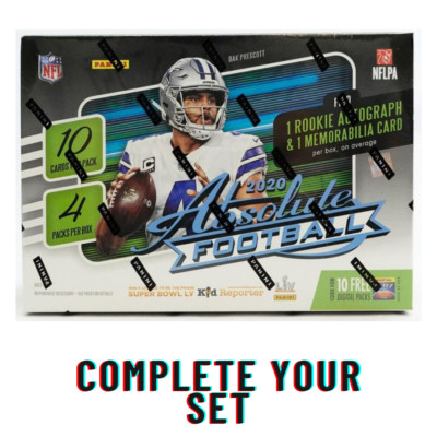 Complete Your Set 2020 Panini Absolute NFL Red, Blue, Green Parallels & Inserts