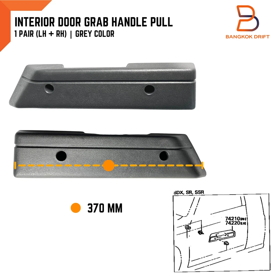 Manija de agarre de reposabrazos de puerta interior para camioneta Toyota LN56 LN65 83-88 4Runner Foto 3 de 4