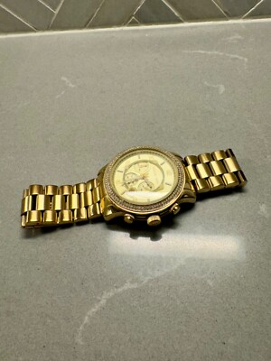 Michael Kors gold crystal glitz oversized watch NEW Michael Kors Runway Clear Acetate Rose Gold Crystal  main image 3