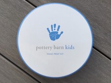 Pottery Barn Kids Hand Print Kit, Tin w/ Pink and Blue Ribbons - NWT 