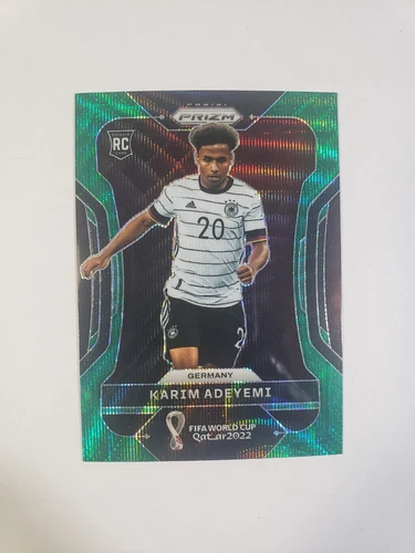 2022 Panini Prizm World Cup Karim Adeyemi Green Wave Rookie RC #111 Germany