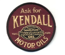kendall patch badge motor oil pennsylvania service station hot rod iron on