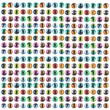 150 Pcs Assorted Round Glass Dragon Eyes Flatback Scrapbooking Dome Cabochons