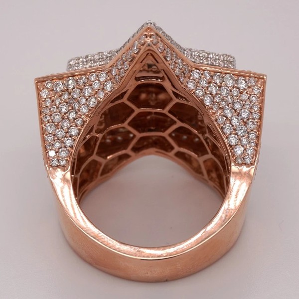 Alternate view of Star Ring 14k Rose Gold Plated 3.00 Round Cut Moissanite Men's Wedding Pinky