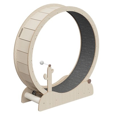 Wooden Cat Exercise Wheel 47'' Large Cat Treadmill Wheel for Indoor Cats
