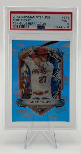 2024 Bowman Sterling Mike Trout Tek-Blue Refractor 13/25 PSA Mint 9