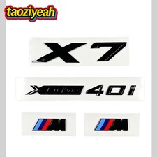 For X7 Xdrive 40i Gloss Black Car Rear Trunk Fender Badges Emblem Set M Power For X7 Xdrive 40i Gloss Black Car Rear Trunk Fender Badges Emblem Set M Power