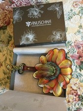   ANUSCHKA Handpainted Leather Flower Key Rin...