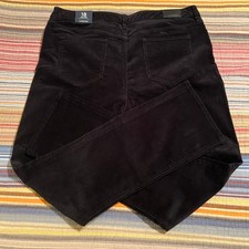 Lands End Black Mid Rise Straight Leg Corduroy Pants Women's Size 18 NWT