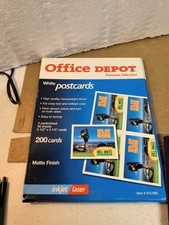 New Office Depot Brand 72 White Postcards Matte Finish (Only 17 Sheets)