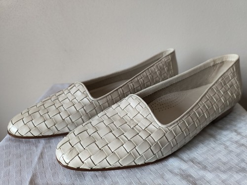Rangoni Firenze slip on woven leather flats loafers shoes Sz 12 3A made Italy - Picture 1 of 10