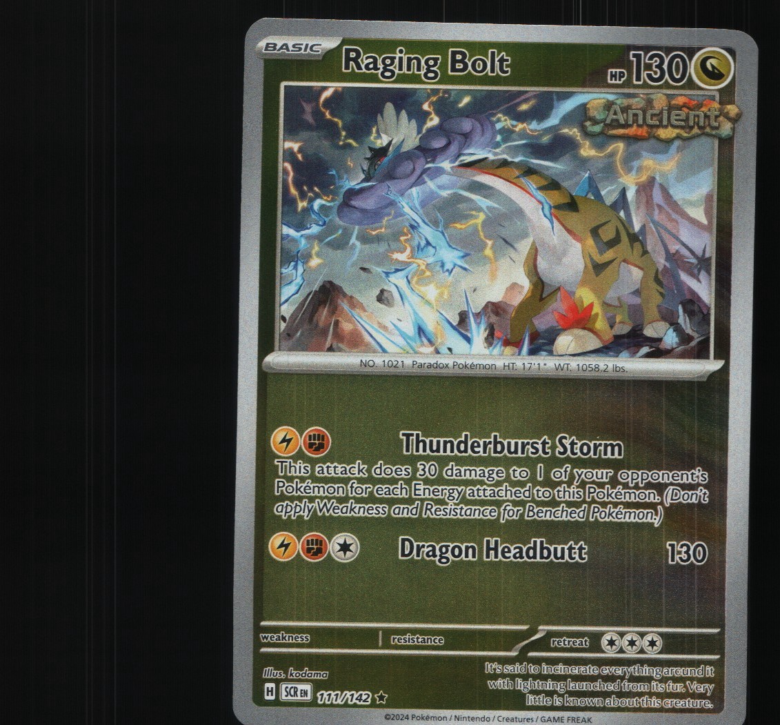 Raging Bolt 111/142 Rare Stellar Crown Pokemon Reverse Holo Near Mint