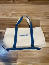 Ll Bean Boat & Tote Light Blue “Solemates” Unused