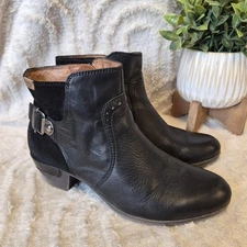 Pikolinos Rotterdam 902 Ankle Boots Black Leather Booties Womens US Sz 8.5 EU 39