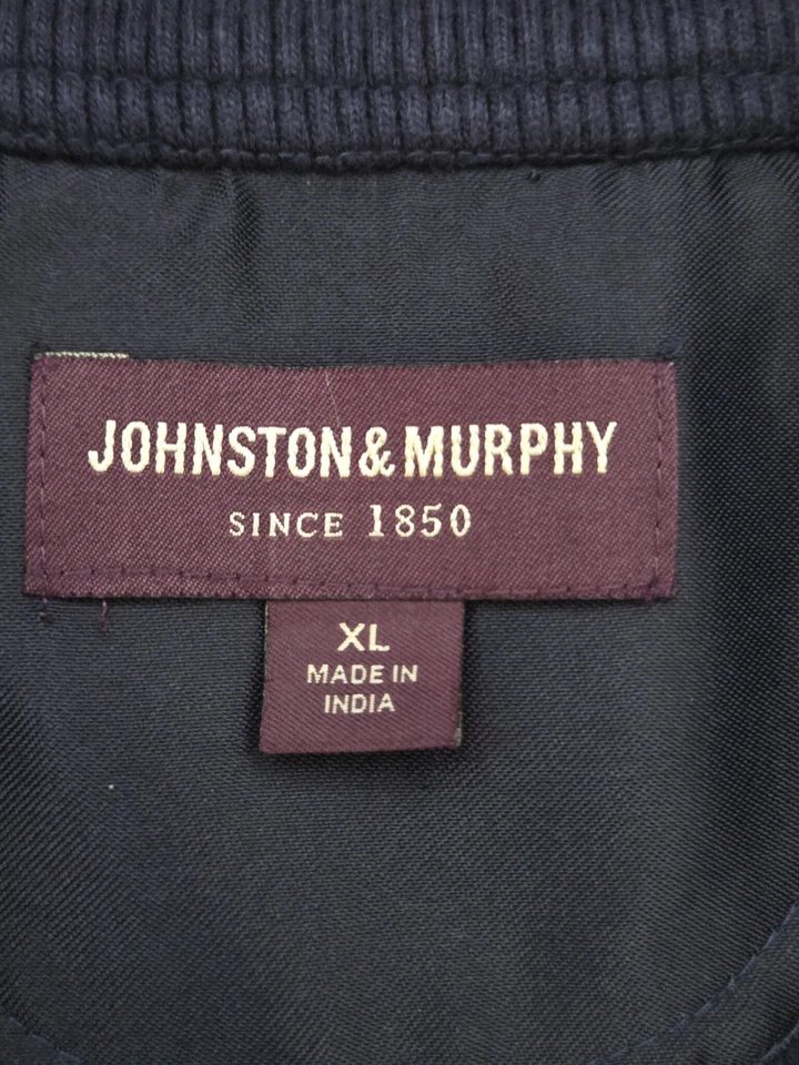 Johnston & Murphy Jacket Men’s Extra Large XL Navy Blue Melange Knit Full Zip - Image 3 of 4