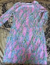Lilly Pulitzer Size Medium Mermaid Print Dress Pink And Blue