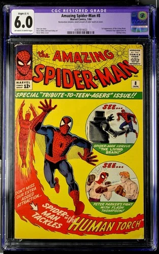 New ListingAmazing Spider-Man #8 CGC 6.0 🔥 1st Living Brain 🔥 Human Torch 🔥 New Slab!!