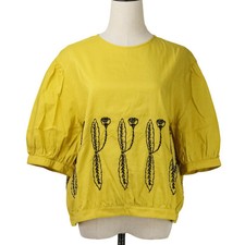 Mina Perhonen Developpe Embroidered Blouse Yellow 40 Used SA