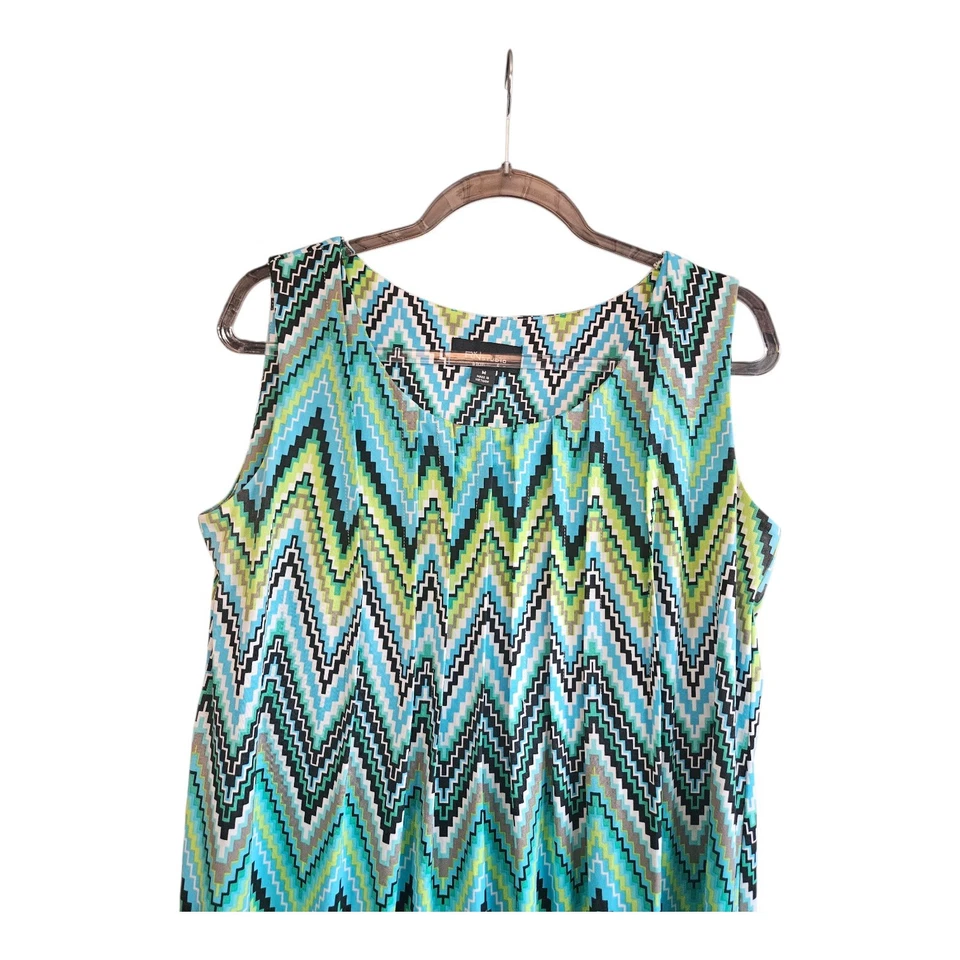 Vestido recto RN Studio by Ronni Nicole sin mangas geométrico multicolor talla M  Foto 3 de 4