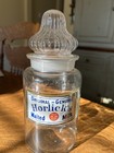 VINTAGE HORLICK'S MALTED MILK JAR LABEL UNDER GLASS — photo 1