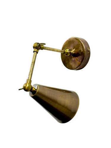 Wall Sconce Pair Raw Brass Swing-Arm Lamp Adjustable Bedside Reading Light - Afbeelding 7 van 8